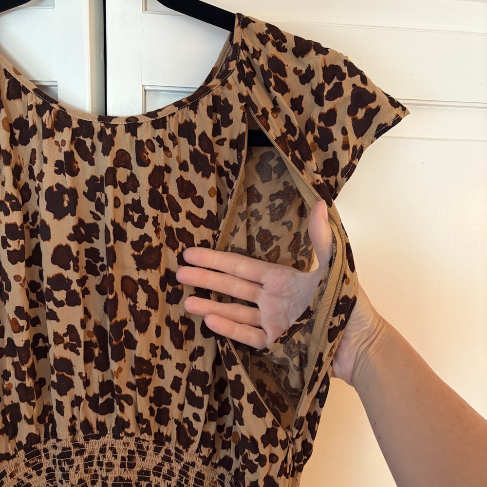 GAP Brown Leopard Print Midi Dress NWOT - Picture 4 of 5